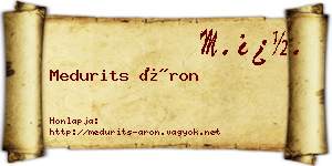 Medurits Áron névjegykártya